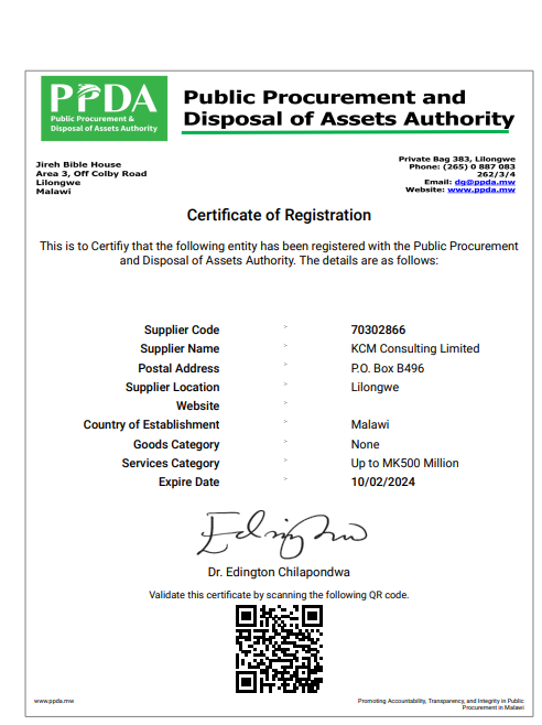 PPDA Certificate